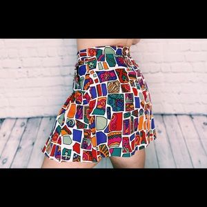 Reebok 80s Vintage Retro Colorblock Tennis Skirt